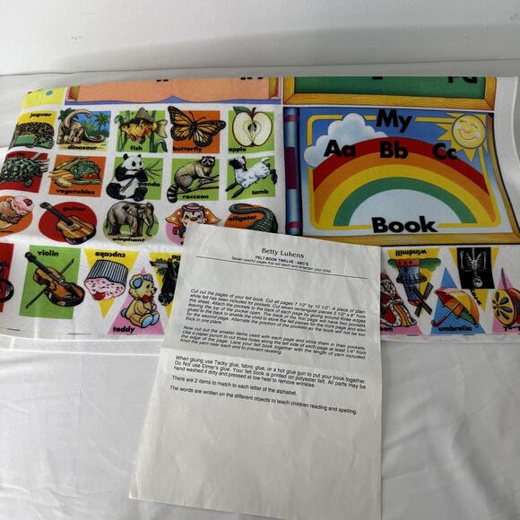 Vintage Betty Lukens Felt ABC Alphabet Kit Educational Activity Book Twelve - Picture 2 of 8